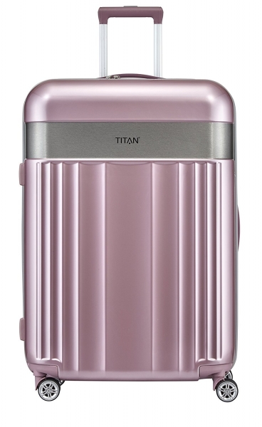 troler titan spotlight 4 roti duble l 76 cm roz