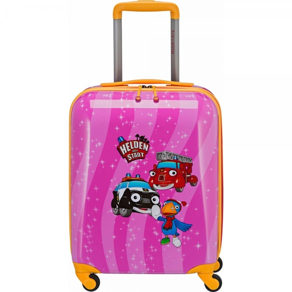 troler 4 roti travelite carcasa dura eroii orasului s roz